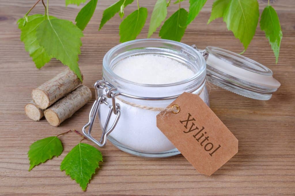 Xylitol (an artificial sweetener) used in desserts and sweets