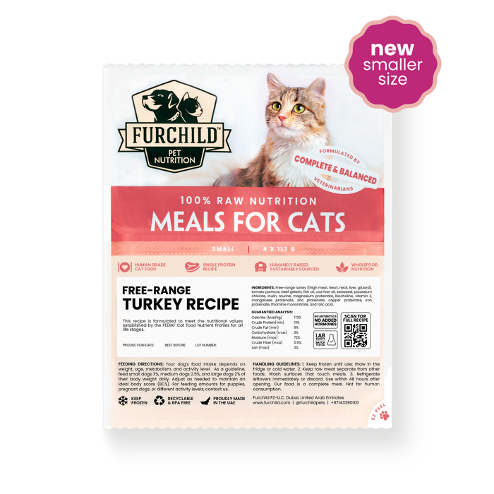 Turkey Raw Meals for Cats Online in UAE Furchild