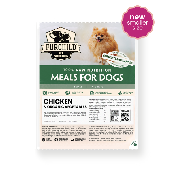 Balanced raw dog food - Chicken & Organic Vegetables,  Dog Food Recipe