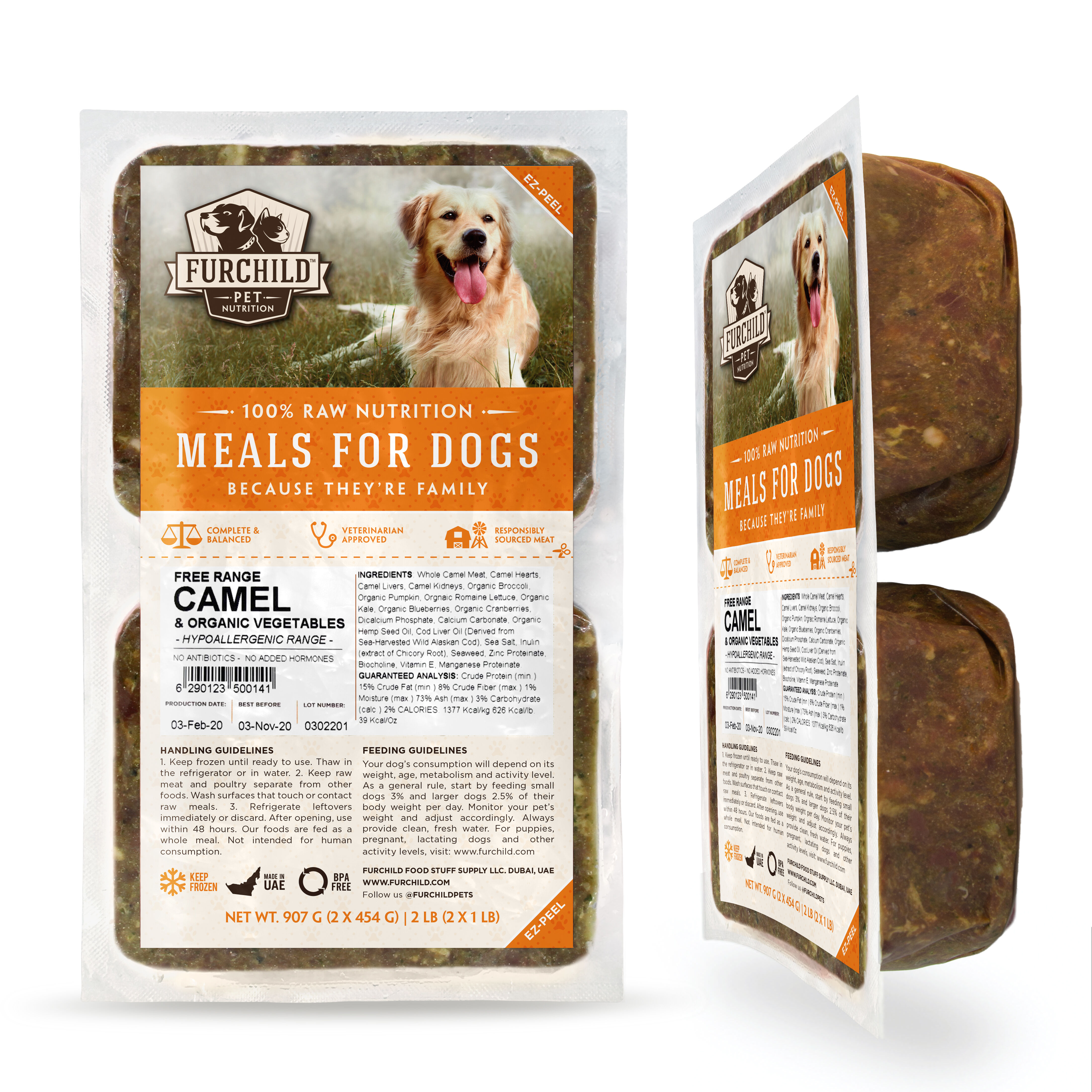 Camel and Organic Vegetables Raw Meal for Dogs Online in UAE