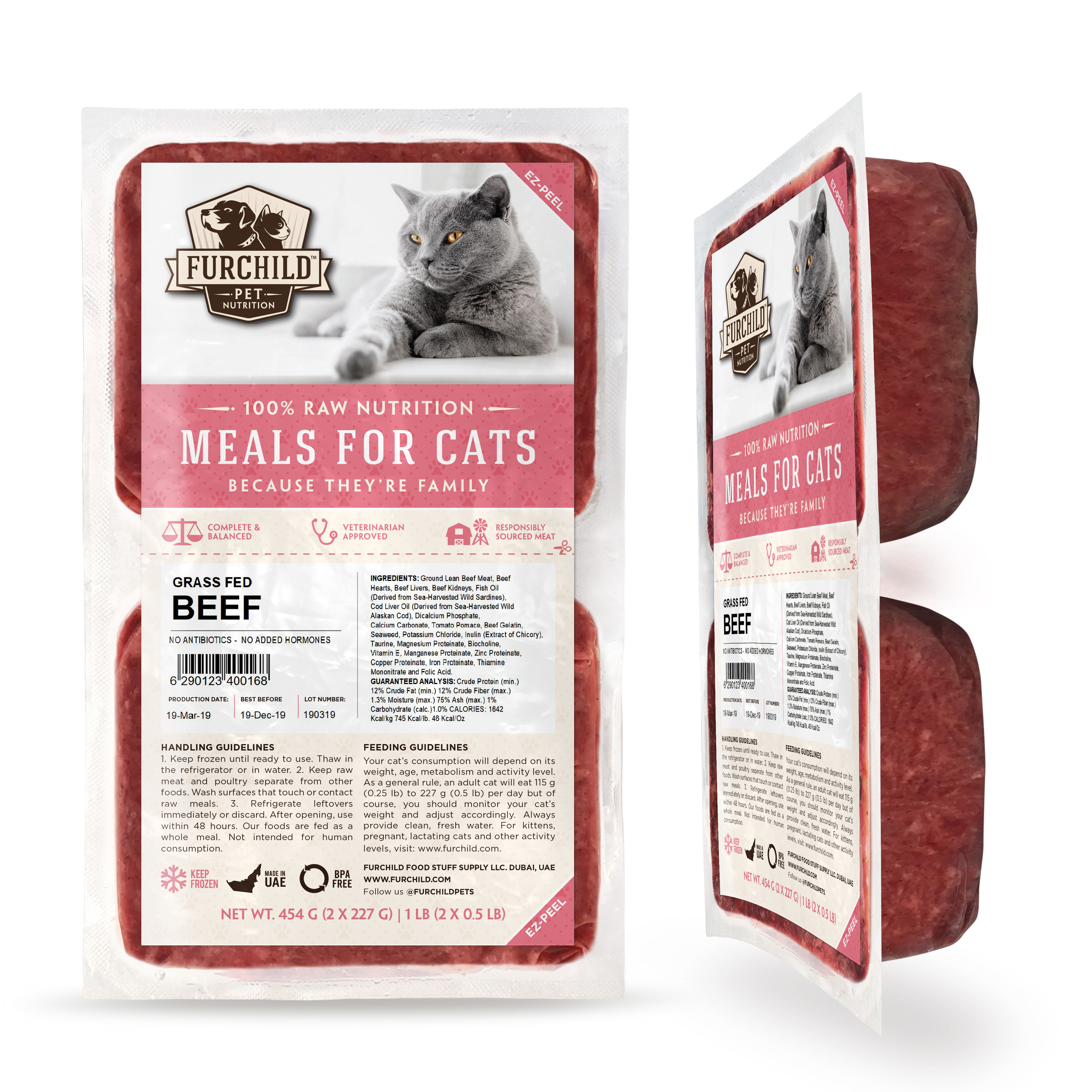 Order Beef Raw Meals for Cats Online in UAE at Furchild