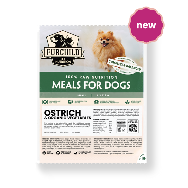 Fresh food for dogs - Ostrich & Organic Vegetables,  Dog Food Recipe