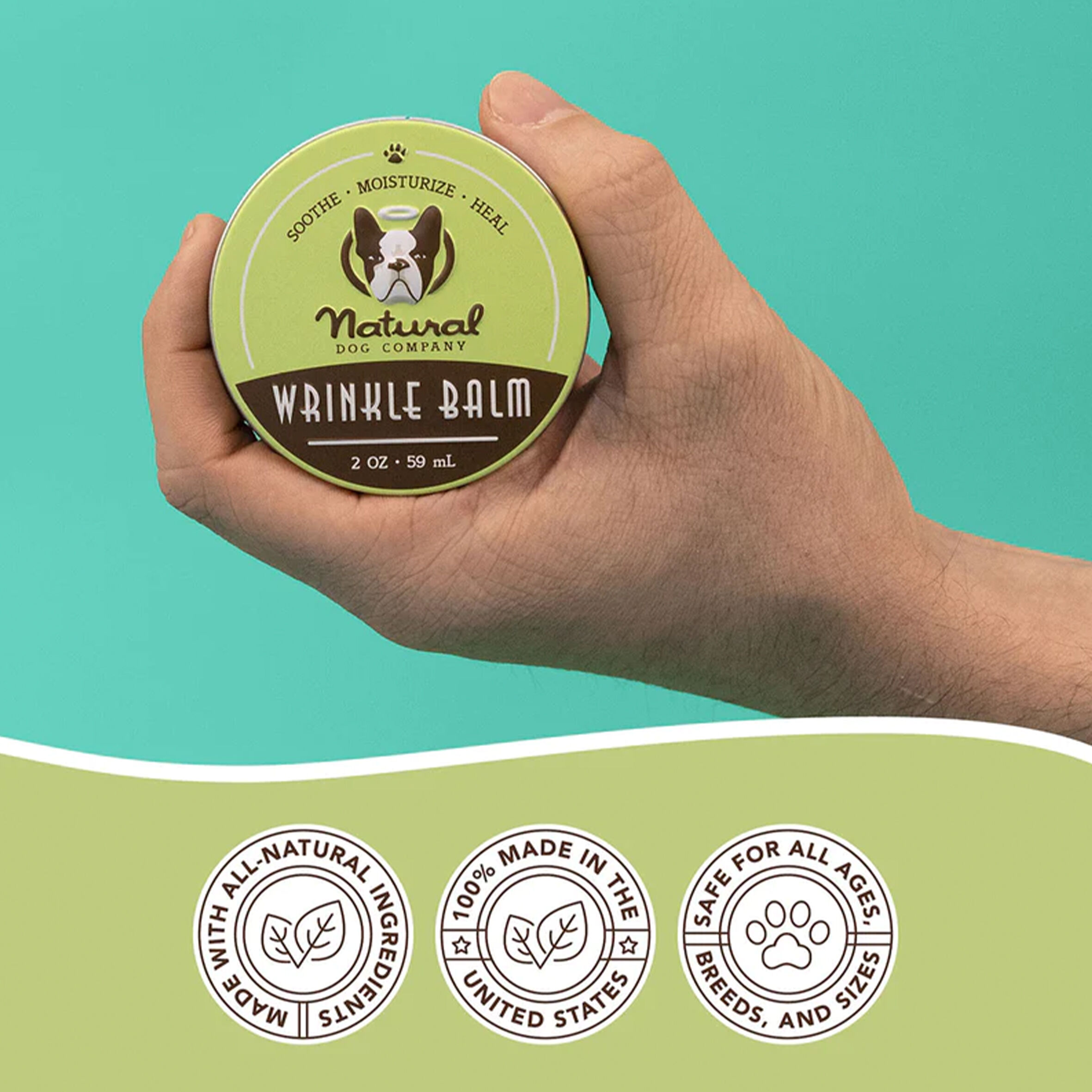 Natural dog 2024 wrinkle balm